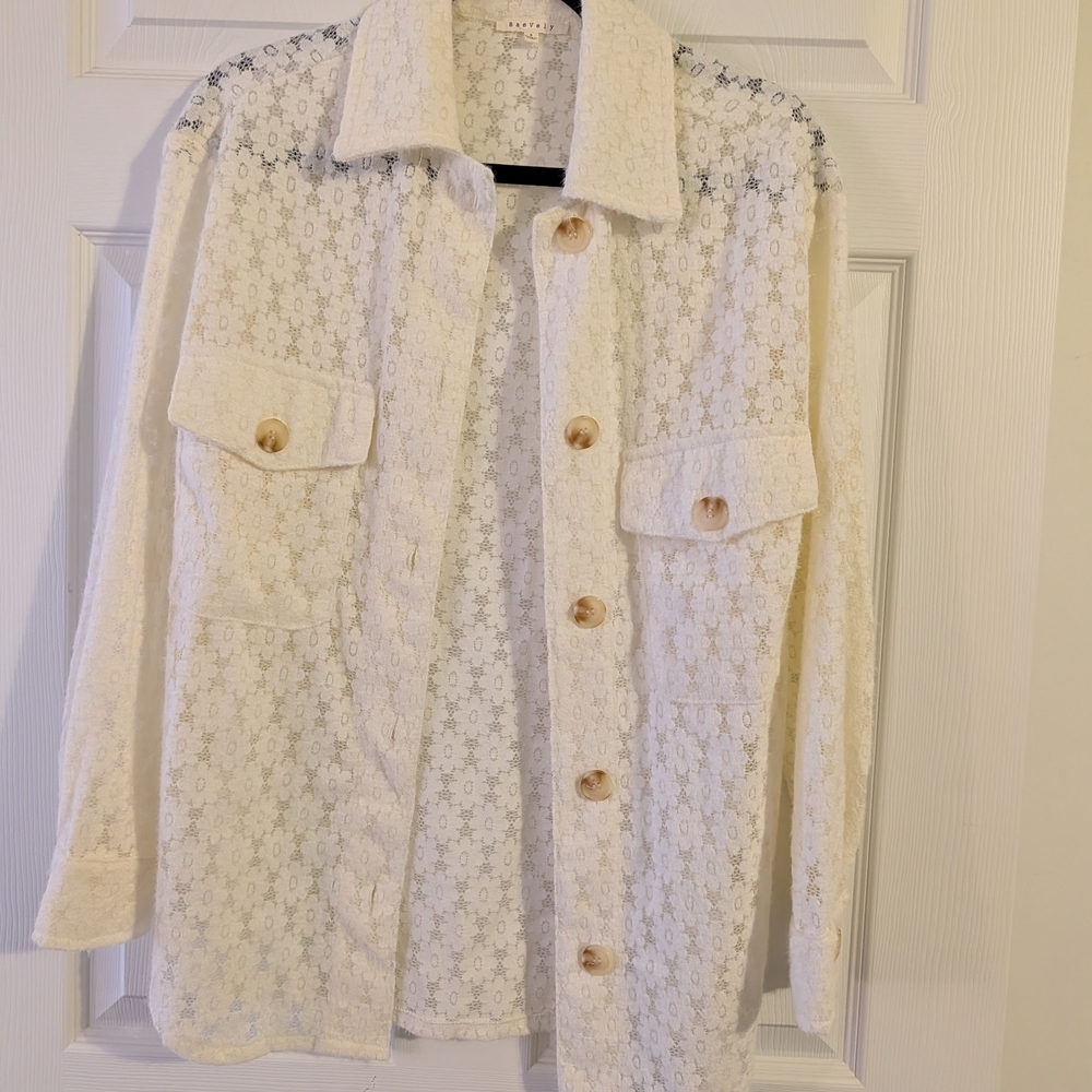 Cream Lace Shacket